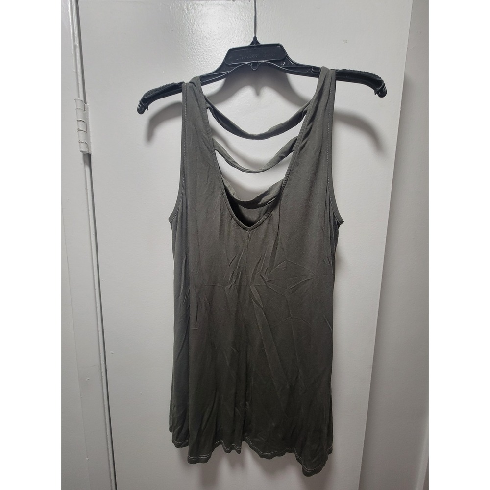 Olive Green Tank Top Sleeveless‎ Layered Casual Cute Tank Top - Picture 2 of 4